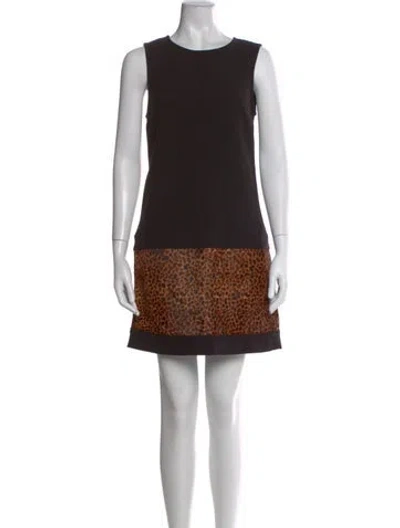 Pre-owned Rachel Zoe Graphic Print Mini Dress In Black