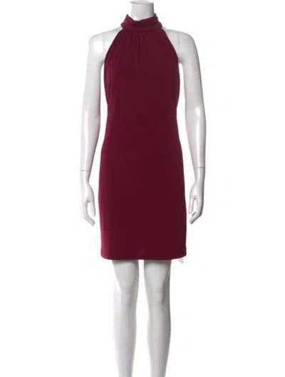 Pre-owned Rachel Zoe Halterneck Mini Dress In Burgundy
