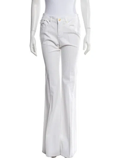 Pre-owned Rachel Zoe High-rise Flared Jeans In White