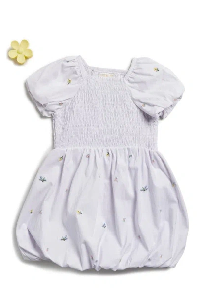 Rachel Zoe Kids' Embroidered Bubble Dress & Claw Clip Set In White
