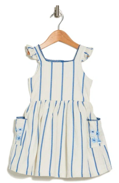 Rachel Zoe Kids' Embroidered Pocket Dress In Snow White