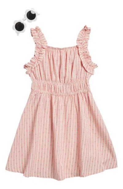 Rachel Zoe Kids' Textured Dress & Sunglasses Set In Pink Icing