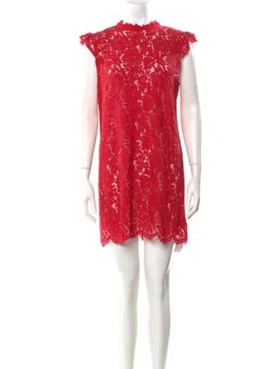 Pre-owned Rachel Zoe Lace Mini Dress In Red