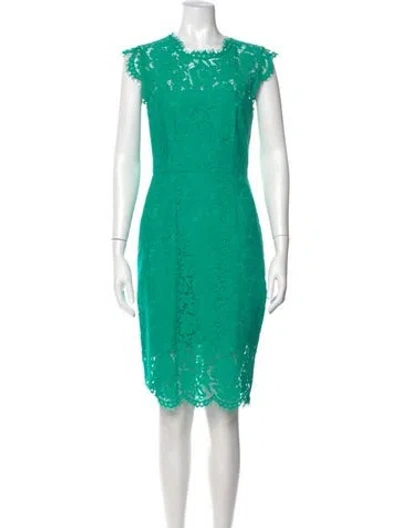 Pre-owned Rachel Zoe Lace Pattern Knee-length Dress In Green