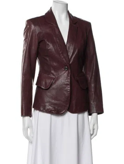 Pre-owned Rachel Zoe Leather Blazer In Purple