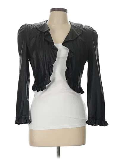 Pre-owned Rachel Zoe Leather Jacket In Black
