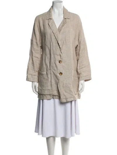 Pre-owned Rachel Zoe Linen Blazer In Neutrals