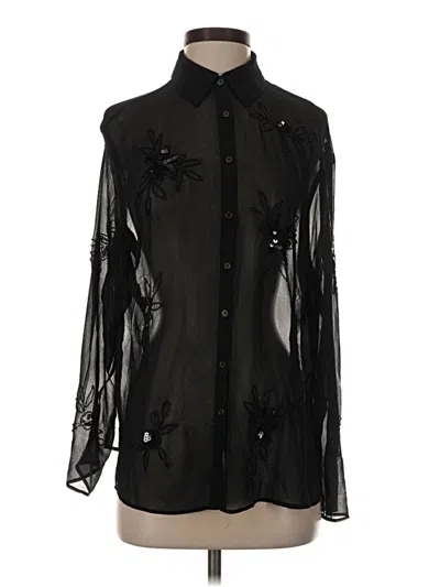 Pre-owned Rachel Zoe Long Sleeve Blouse In Black