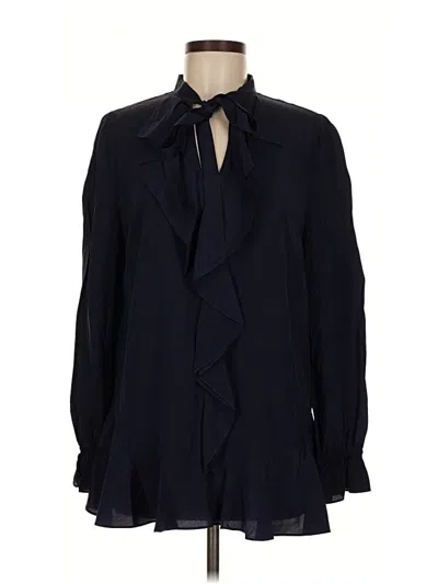 Pre-owned Rachel Zoe Long Sleeve Blouse In Blue