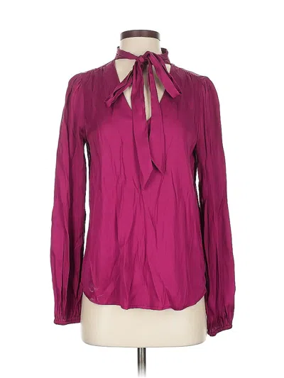 Pre-owned Rachel Zoe Long Sleeve Blouse In Burgundy