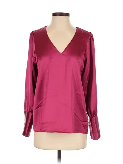 Pre-owned Rachel Zoe Long Sleeve Blouse In Burgundy