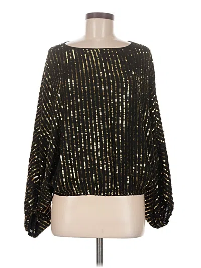 Pre-owned Rachel Zoe Long Sleeve Blouse In Gold
