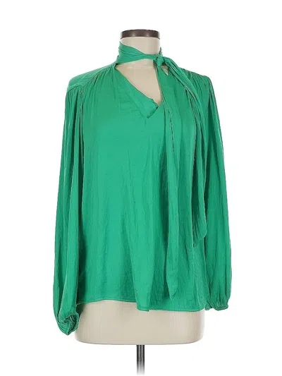 Pre-owned Rachel Zoe Long Sleeve Blouse In Green