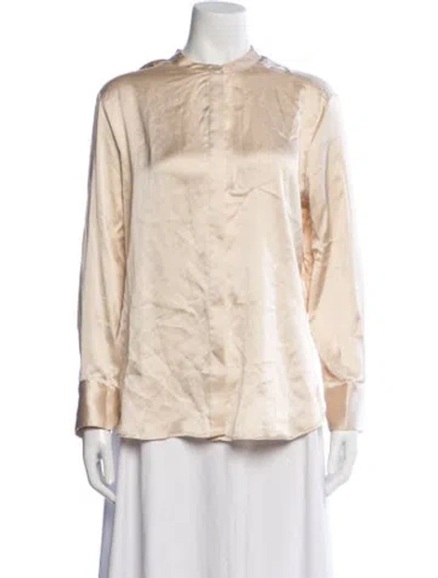 Pre-owned Rachel Zoe Long Sleeve Blouse In Neutral