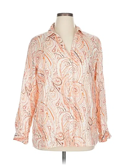 Pre-owned Rachel Zoe Long Sleeve Blouse In Orange