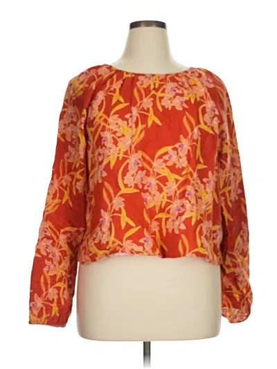 Pre-owned Rachel Zoe Long Sleeve Blouse In Orange