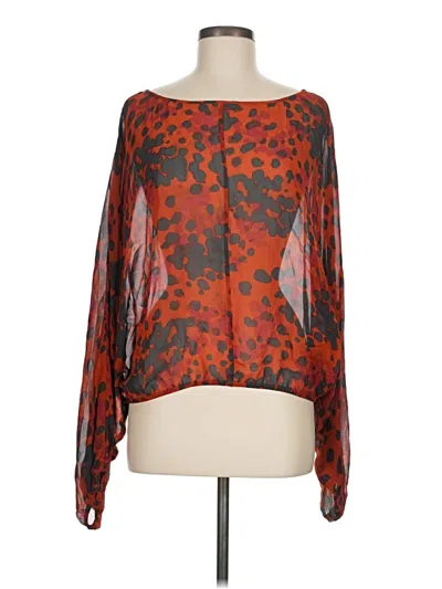 Rachel Zoe Long Sleeve Blouse In Orange
