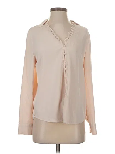 Pre-owned Rachel Zoe Long Sleeve Blouse In Tan