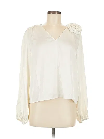 Pre-owned Rachel Zoe Long Sleeve Blouse In White
