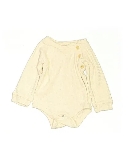Pre-owned Rachel Zoe Babies' Long Sleeve Onesie In Gold