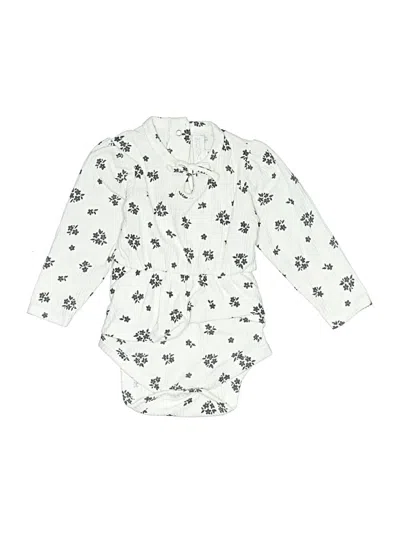 Pre-owned Rachel Zoe Babies' Long Sleeve Onesie In White