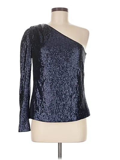 Rachel Zoe Long Sleeve Top Blue One Shoulder Neckline Tops