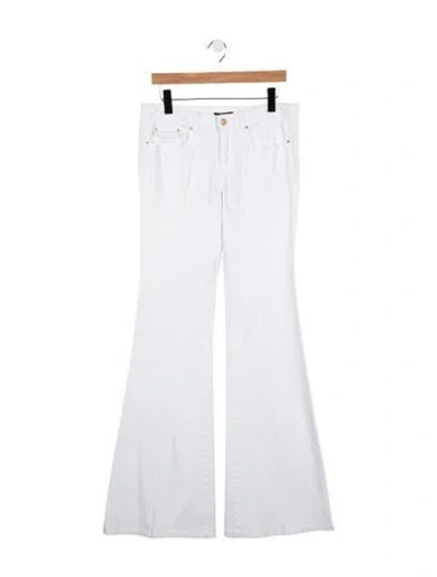 Pre-owned Rachel Zoe Mid-rise Flared Jeans In White
