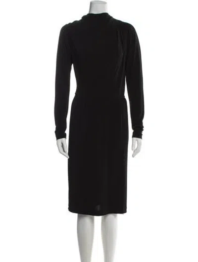 Pre-owned Rachel Zoe Mock Neck Knee-length Dress In Black