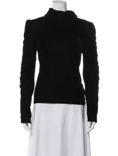 Pre-owned Rachel Zoe Mock Neck Long Sleeve Top In Black