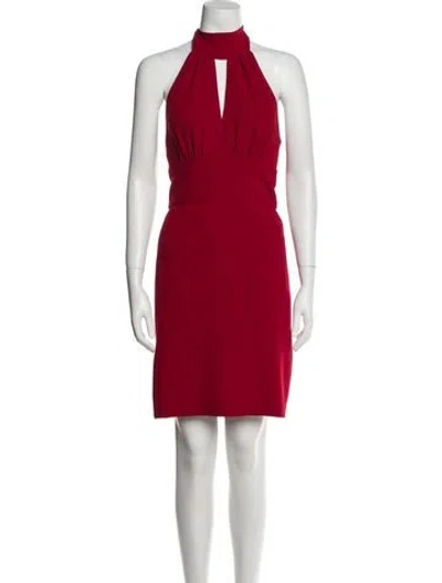 Pre-owned Rachel Zoe Mock Neck Mini Dress In Red