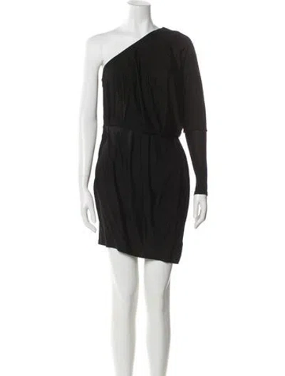 Pre-owned Rachel Zoe One-shoulder Mini Dress In Black