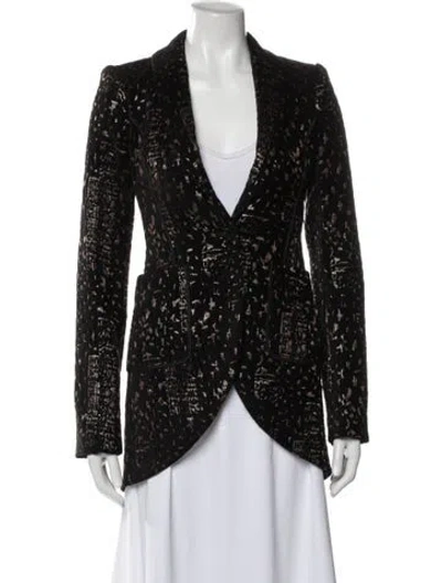 Pre-owned Rachel Zoe Patterned Blazer In Black