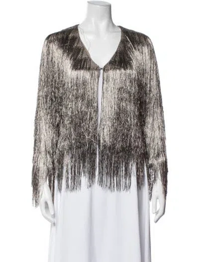 Pre-owned Rachel Zoe Patterned Jacket In Gold/neutrals