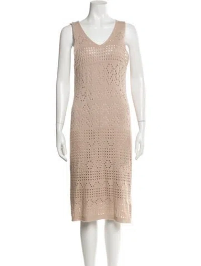 Pre-owned Rachel Zoe Patterned Midi Length Dress In Neutral