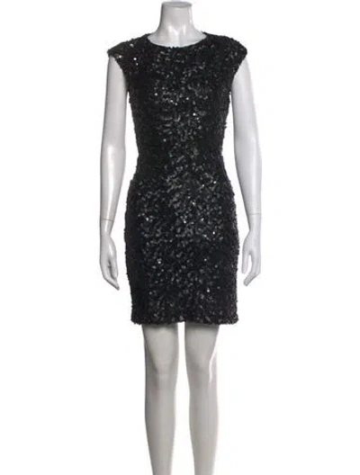 Pre-owned Rachel Zoe Patterned Mini Dress In Black