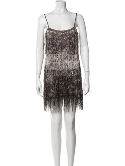 Pre-owned Rachel Zoe Patterned Mini Dress W/ Tags In Neutrals