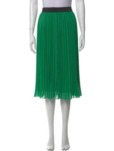 Pre-owned Rachel Zoe Pleated Accents Midi Length Skirt In Green