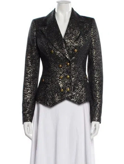 Pre-owned Rachel Zoe Printed Evening Jacket In Black