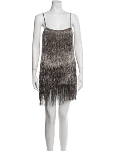 Pre-owned Rachel Zoe Printed Mini Dress In Brown