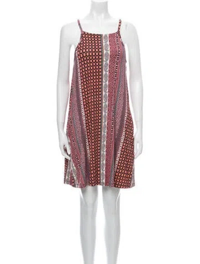 Pre-owned Rachel Zoe Printed Mini Dress In Red