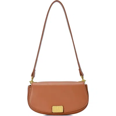 Rachel Zoe Rib Buckle Shoulder Bag In Tan