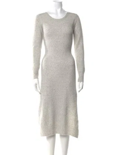 Pre-owned Rachel Zoe Scoop Neck Midi Length Dress In White