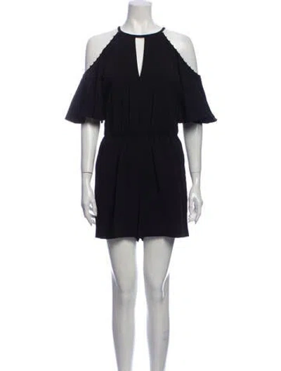 Pre-owned Rachel Zoe Scoop Neck Romper In Black