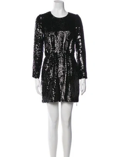Pre-owned Rachel Zoe Sequin Mini Dress In Black