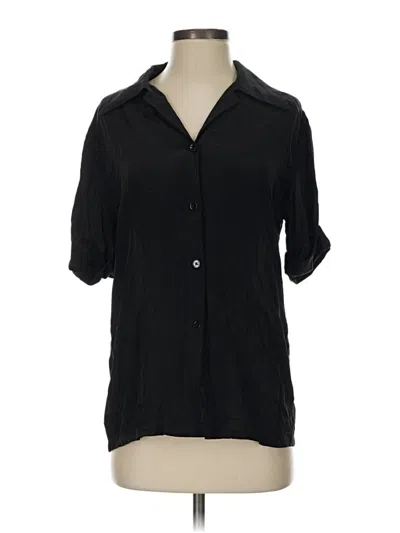 Pre-owned Rachel Zoe Short Sleeve Blouse In Black
