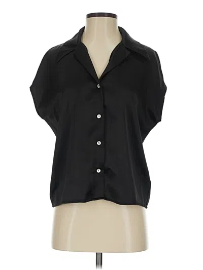 Pre-owned Rachel Zoe Short Sleeve Blouse In Black