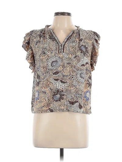 Pre-owned Rachel Zoe Short Sleeve Blouse In Brown