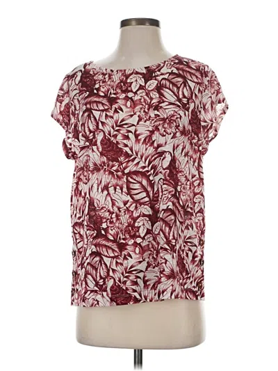 Pre-owned Rachel Zoe Short Sleeve Blouse In Burgundy