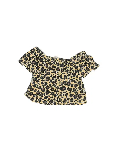 Pre-owned Rachel Zoe Kids' Short Sleeve Blouse In Gold
