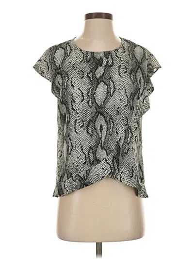 Pre-owned Rachel Zoe Short Sleeve Blouse In Gray